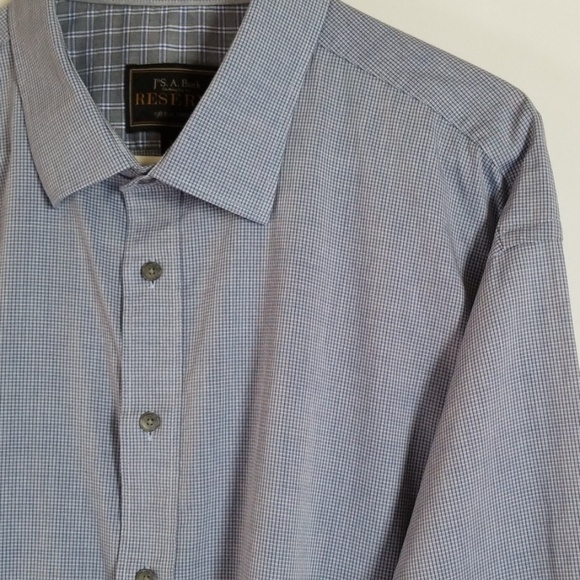 Jos A Bank Reserve Check Dress Shirt Silk Blend - Picture 2 of 6